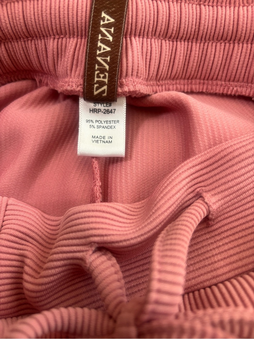 ZENANA Ribbed Lounge Set Dusty Rose Batwing Top Wide Leg Pants M NWOT - Picture 8 of 9